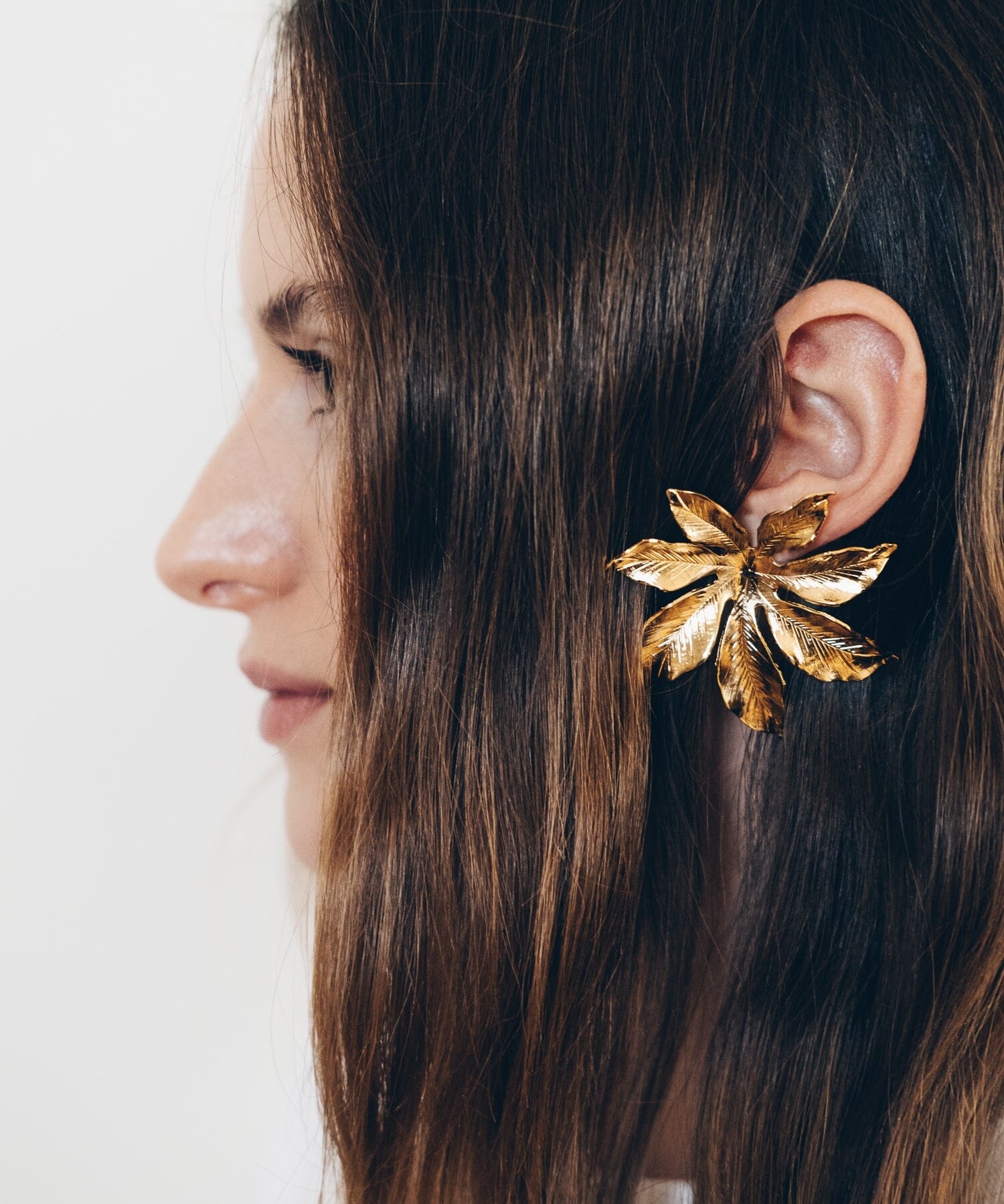 Maxi Boucles d'Oreilles Puces Chloris Or Fleurs Boucles d'Oreilles Monsieur Simone