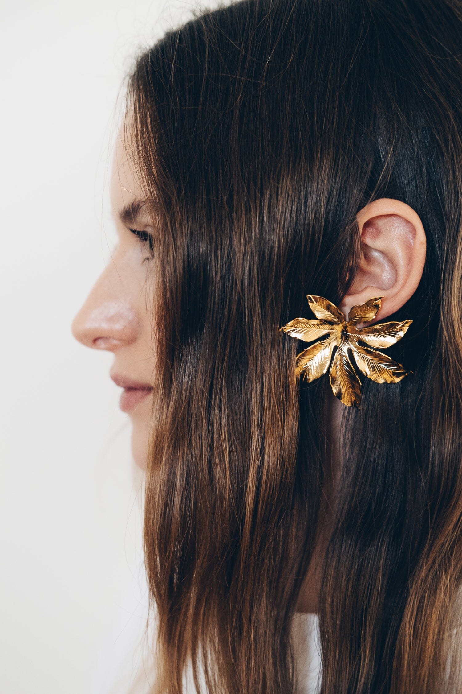 Maxi Boucles d'Oreilles Puces Chloris Or Fleurs Boucles d'Oreilles Monsieur Simone