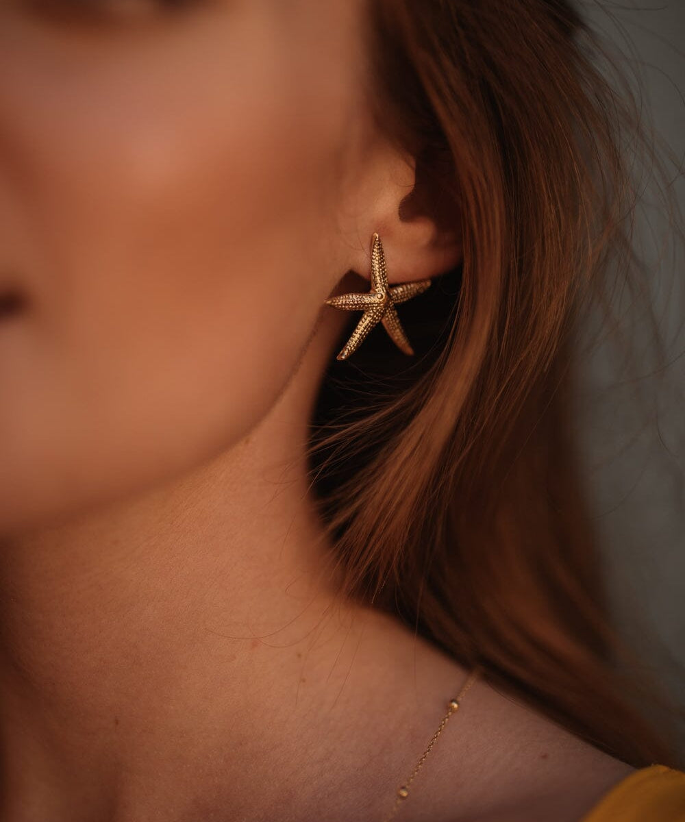 Maxi Boucles d'Oreilles Puces Cléia Or Étoiles Boucles d'Oreilles Monsieur Simone