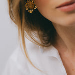 Maxi Boucles d'Oreilles Puces Gaïa Argent Fleurs Boucles d'Oreilles Monsieur Simone