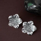 Maxi Boucles d'Oreilles Puces Gaïa Argent Fleurs Boucles d'Oreilles Monsieur Simone