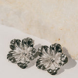 Maxi Boucles d'Oreilles Puces Gaïa Argent Fleurs Boucles d'Oreilles Monsieur Simone