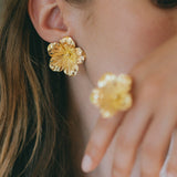 Maxi Boucles d'Oreilles Puces Gaïa Argent Fleurs Boucles d'Oreilles Monsieur Simone