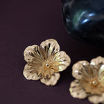 Maxi Boucles d'Oreilles Puces Gaïa Or Fleurs Boucles d'Oreilles Monsieur Simone