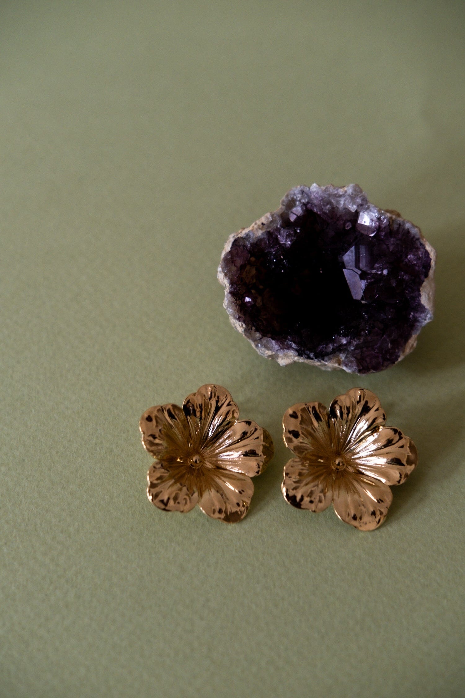 Maxi Boucles d'Oreilles Puces Gaïa Or Fleurs Boucles d'Oreilles Monsieur Simone
