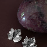 Maxi Boucles d'Oreilles Puces Héra Argent Feuilles Boucles d'Oreilles Monsieur Simone