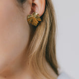 Maxi Boucles d'Oreilles Puces Héra Argent Feuilles Boucles d'Oreilles Monsieur Simone