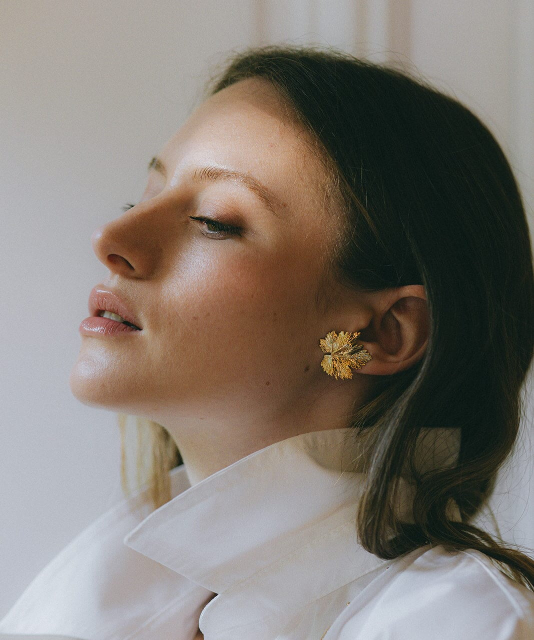 Maxi Boucles d'Oreilles Puces Héra Argent Feuilles Boucles d'Oreilles Monsieur Simone