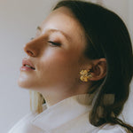 Maxi Boucles d'Oreilles Puces Héra Argent Feuilles Boucles d'Oreilles Monsieur Simone