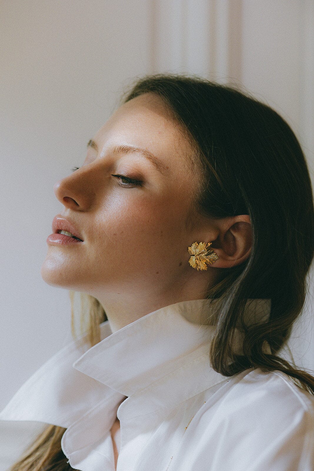 Maxi Boucles d'Oreilles Puces Héra Argent Feuilles Boucles d'Oreilles Monsieur Simone