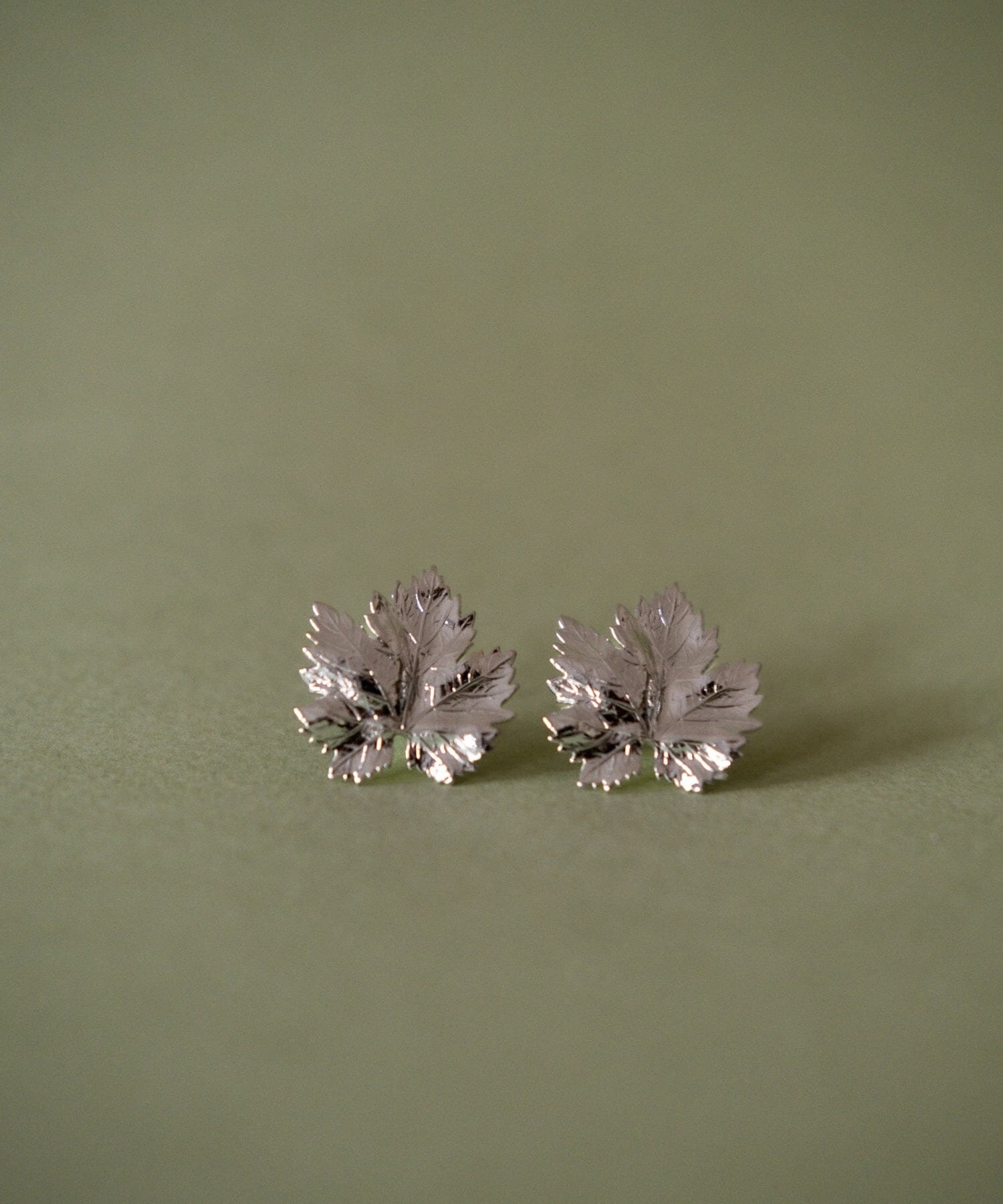 Maxi Boucles d'Oreilles Puces Héra Argent Feuilles Boucles d'Oreilles Monsieur Simone