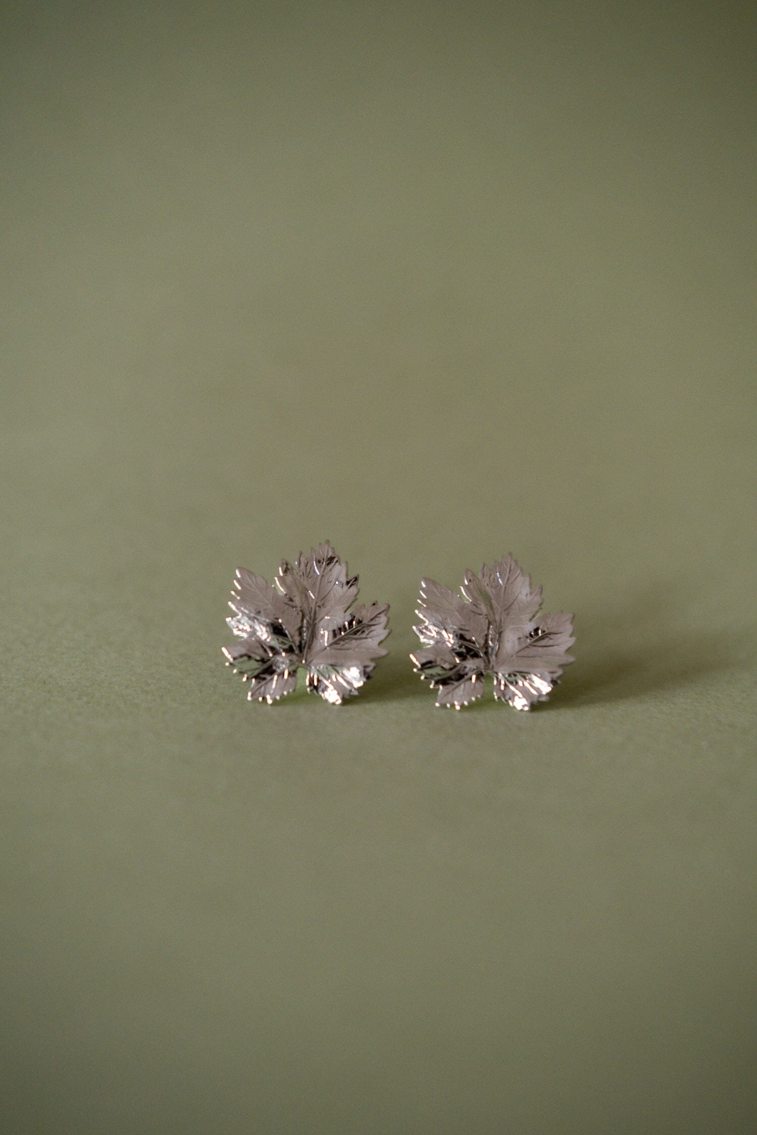 Maxi Boucles d'Oreilles Puces Héra Argent Feuilles Boucles d'Oreilles Monsieur Simone