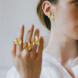 Maxi Boucles d'Oreilles Puces Héra Argent Feuilles Boucles d'Oreilles Monsieur Simone