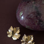 Maxi Boucles d'Oreilles Puces Héra Or Feuilles Boucles d'Oreilles Monsieur Simone