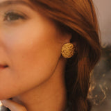 Maxi Boucles d'Oreilles Puces Hestia Argent Ronds Martelés Boucles d'Oreilles Monsieur Simone