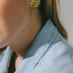 Maxi Boucles d'Oreilles Puces Hestia Argent Ronds Martelés Boucles d'Oreilles Monsieur Simone