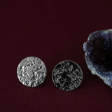 Maxi Boucles d'Oreilles Puces Hestia Argent Ronds Martelés Boucles d'Oreilles Monsieur Simone
