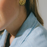 Maxi Boucles d'Oreilles Puces Hestia Or Ronds Martelés Boucles d'Oreilles Monsieur Simone