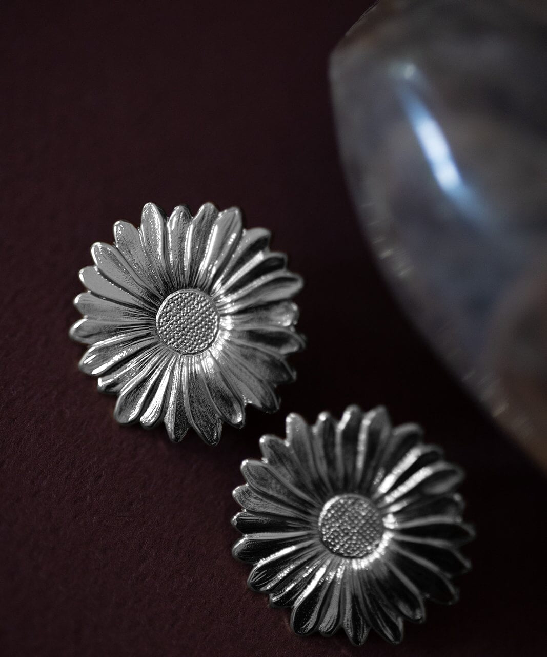Maxi Boucles d'Oreilles Puces Maïa Argent Fleurs Boucles d'Oreilles Monsieur Simone