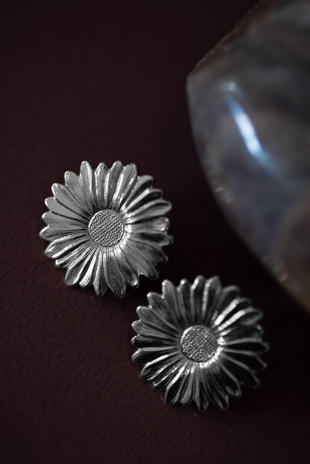 Maxi Boucles d'Oreilles Puces Maïa Argent Fleurs Boucles d'Oreilles Monsieur Simone