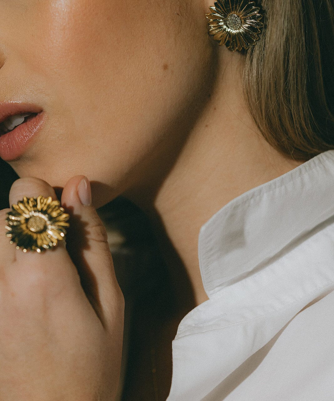 Maxi Boucles d'Oreilles Puces Maïa Argent Fleurs Boucles d'Oreilles Monsieur Simone