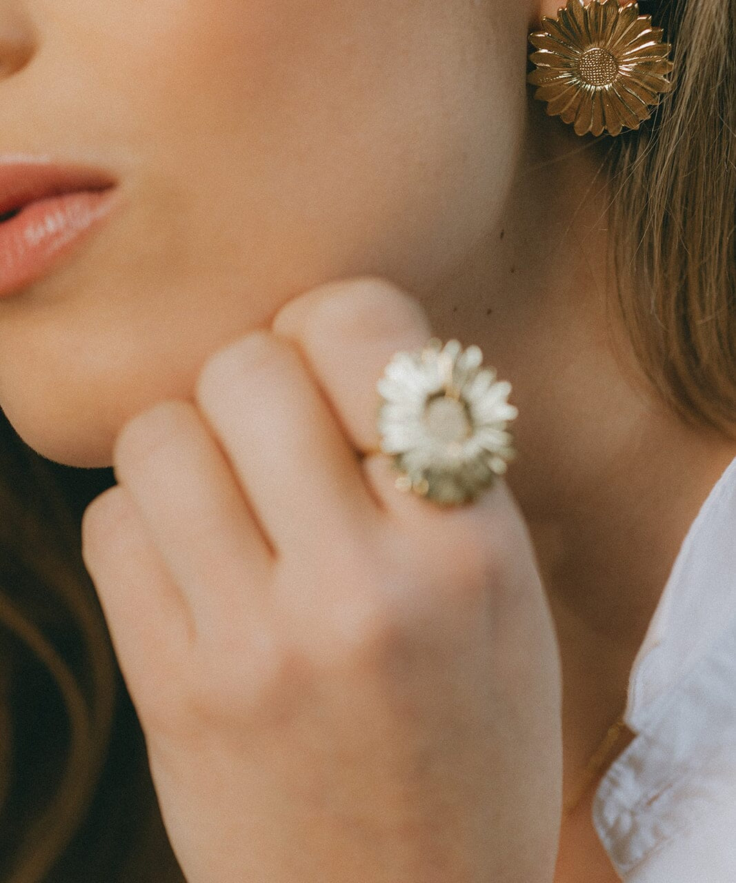 Maxi Boucles d'Oreilles Puces Maïa Argent Fleurs Boucles d'Oreilles Monsieur Simone