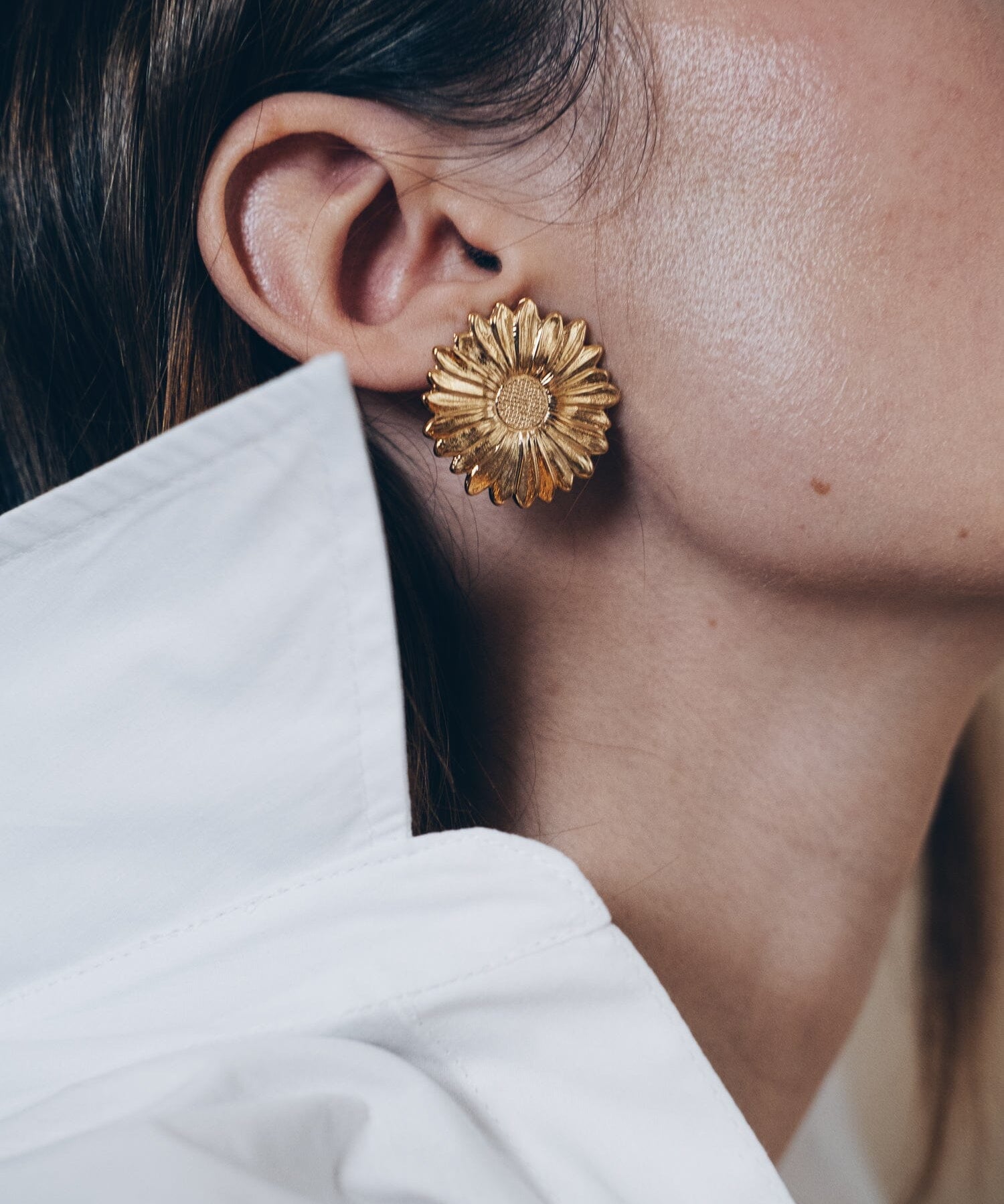 Maxi Boucles d'Oreilles Puces Maïa Or Fleurs Boucles d'Oreilles Monsieur Simone