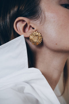 Maxi Boucles d'Oreilles Puces Maïa Or Fleurs Boucles d'Oreilles Monsieur Simone