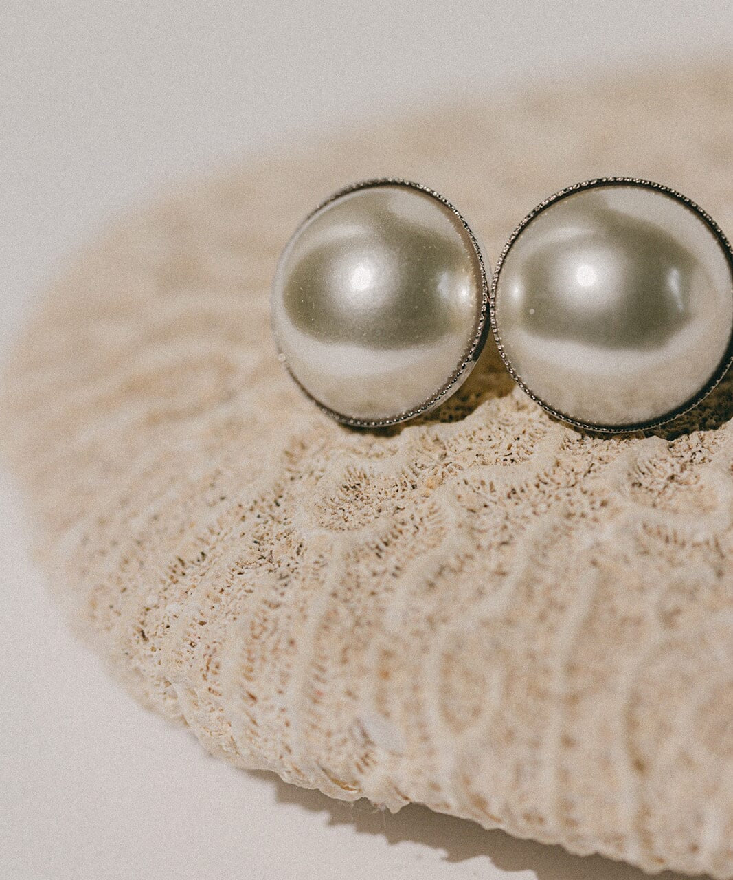 Maxi Boucles d'Oreilles Puces Nélya Argent Perles Boucles d'Oreilles Monsieur Simone