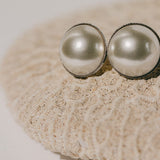 Maxi Boucles d'Oreilles Puces Nélya Argent Perles Boucles d'Oreilles Monsieur Simone