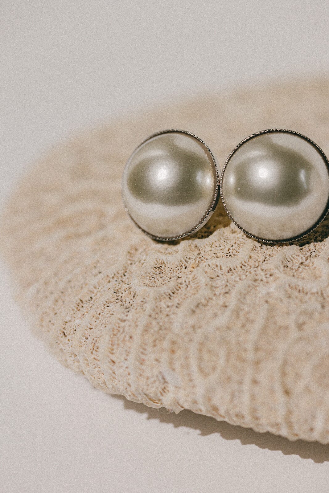 Maxi Boucles d'Oreilles Puces Nélya Argent Perles Boucles d'Oreilles Monsieur Simone