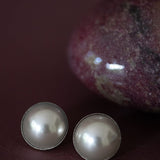 Maxi Boucles d'Oreilles Puces Nélya Argent Perles Boucles d'Oreilles Monsieur Simone