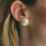 Maxi Boucles d'Oreilles Puces Nélya Or Perles Boucles d'Oreilles Monsieur Simone