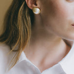 Maxi Boucles d'Oreilles Puces Nélya Or Perles Boucles d'Oreilles Monsieur Simone