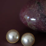 Maxi Boucles d'Oreilles Puces Nélya Or Perles Boucles d'Oreilles Monsieur Simone