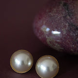Maxi Boucles d'Oreilles Puces Nélya Or Perles Boucles d'Oreilles Monsieur Simone