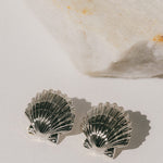 Maxi Boucles d'Oreilles Puces Nérée Argent Coquillages Boucles d'Oreilles Monsieur Simone