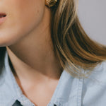 Maxi Boucles d'Oreilles Puces Nérée Or Coquillages Boucles d'Oreilles Monsieur Simone