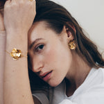 Maxi Boucles d'Oreilles Puces Orphée Argent Fleurs Boucles d'Oreilles Monsieur Simone