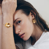 Maxi Boucles d'Oreilles Puces Orphée Argent Fleurs Boucles d'Oreilles Monsieur Simone