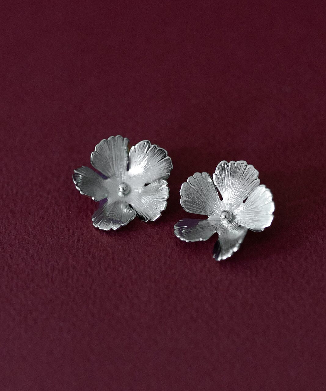 Maxi Boucles d'Oreilles Puces Orphée Argent Fleurs Boucles d'Oreilles Monsieur Simone
