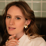 Maxi Boucles d'Oreilles Puces Orphée Argent Fleurs Boucles d'Oreilles Monsieur Simone