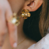 Maxi Boucles d'Oreilles Puces Orphée Argent Fleurs Boucles d'Oreilles Monsieur Simone