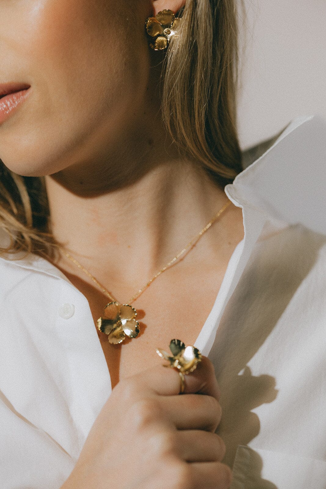 Maxi Boucles d'Oreilles Puces Orphée Argent Fleurs Boucles d'Oreilles Monsieur Simone