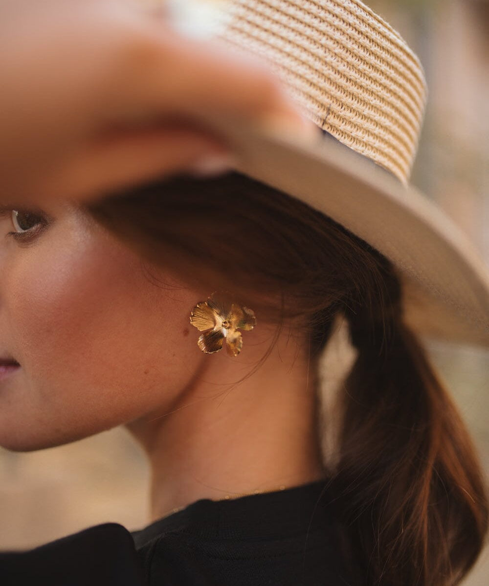 Maxi Boucles d'Oreilles Puces Orphée Argent Fleurs Boucles d'Oreilles Monsieur Simone