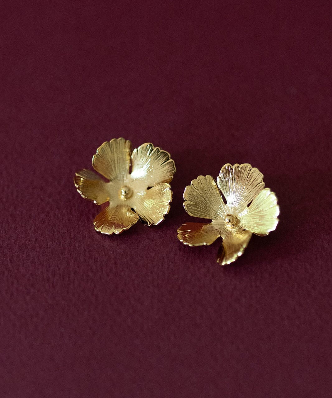 Maxi Boucles d'Oreilles Puces Orphée Or Fleurs Boucles d'Oreilles Monsieur Simone