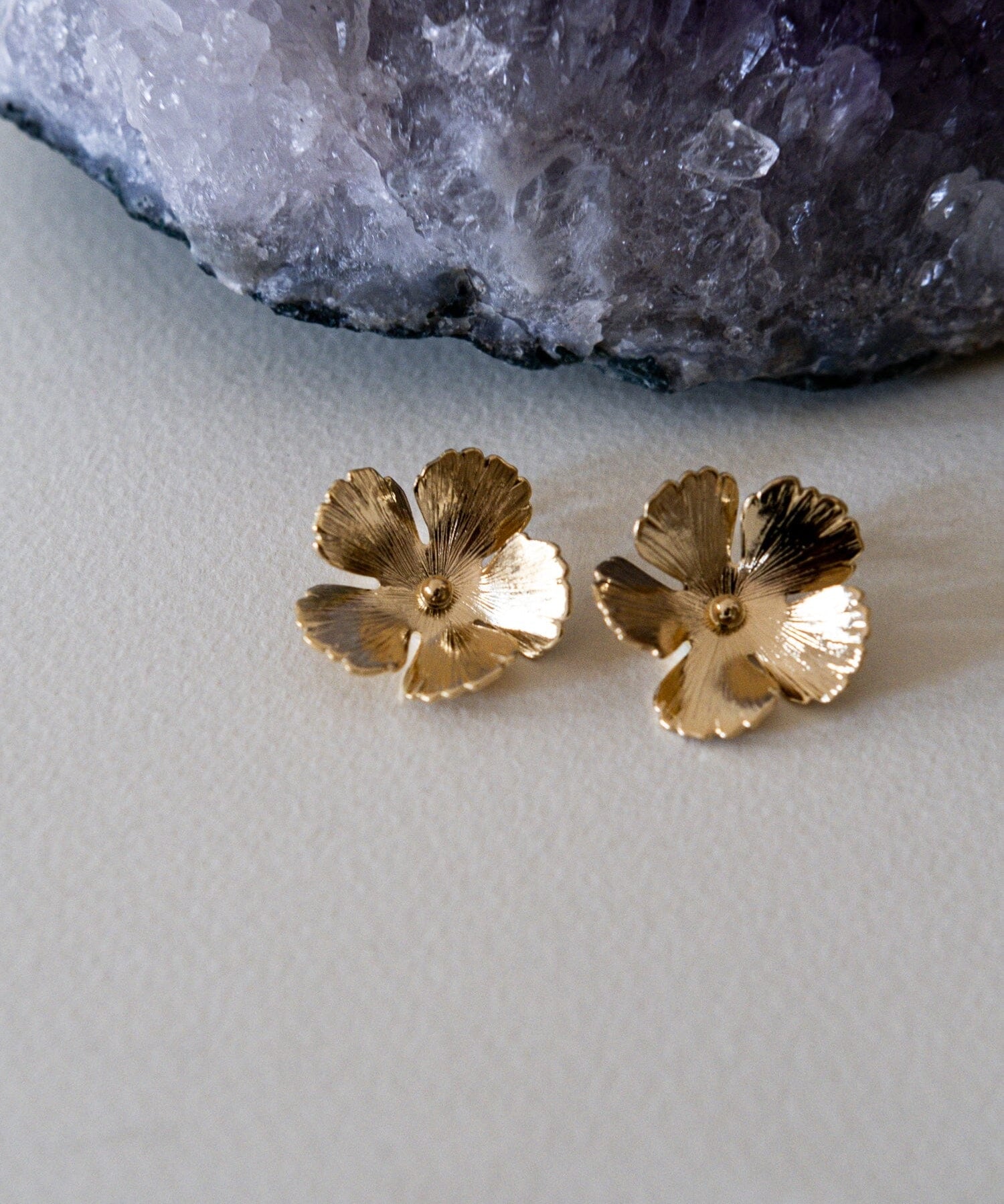 Maxi Boucles d'Oreilles Puces Orphée Or Fleurs Boucles d'Oreilles Monsieur Simone