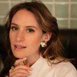 Maxi Boucles d'Oreilles Puces Orphée Or Fleurs Boucles d'Oreilles Monsieur Simone