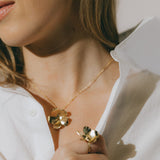 Maxi Boucles d'Oreilles Puces Orphée Or Fleurs Boucles d'Oreilles Monsieur Simone