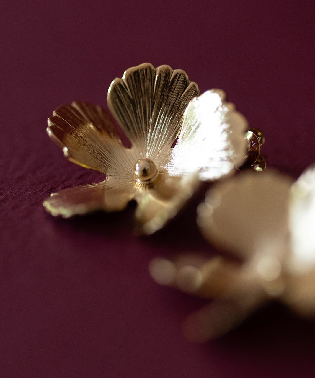 Maxi Boucles d'Oreilles Puces Orphée Or Fleurs Boucles d'Oreilles Monsieur Simone